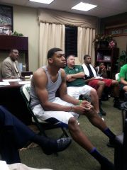 Tony Benford hosts a watching party in his office for the 2012 NBA Draft