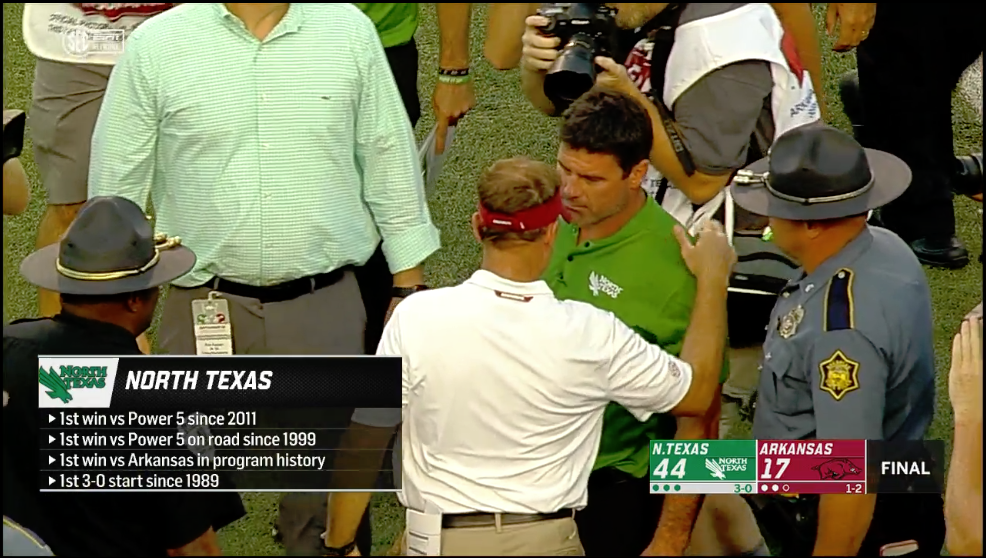 More information about "Mean Green Rout Razorbacks 44-17"