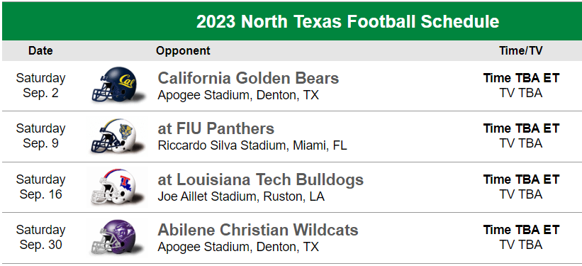 DRC: UNT completes 2023 football schedule by adding game against